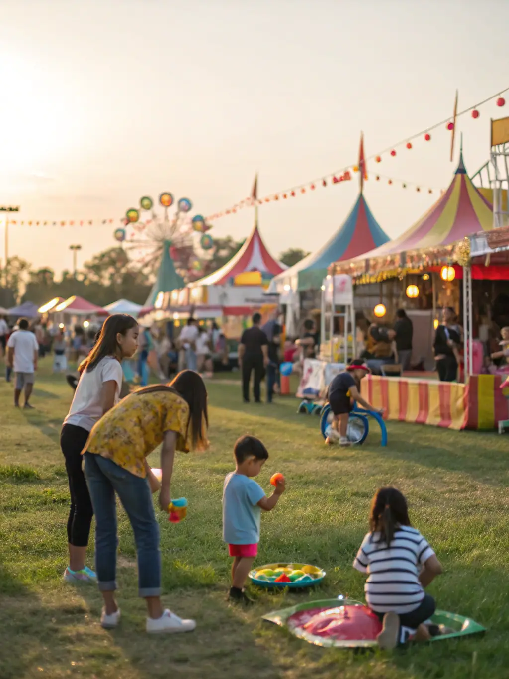 A captivating image of a community event with families enjoying a cultural festival, featuring traditional music, dance, and food stalls at UNION LAIQUE DE MIRIBEL.